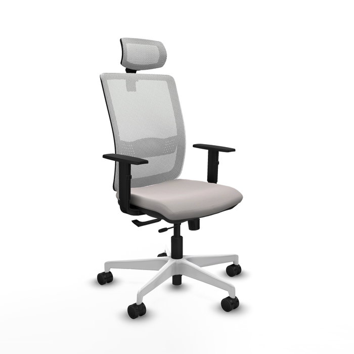 PIQUERAS Y CRESPO Silla de oficina Haches Blanca con mecanismo Sincro/Traslack PIQUERAS Y CRESPO Silla de oficina Haches Blanca con mecanismo Sincro/Traslack