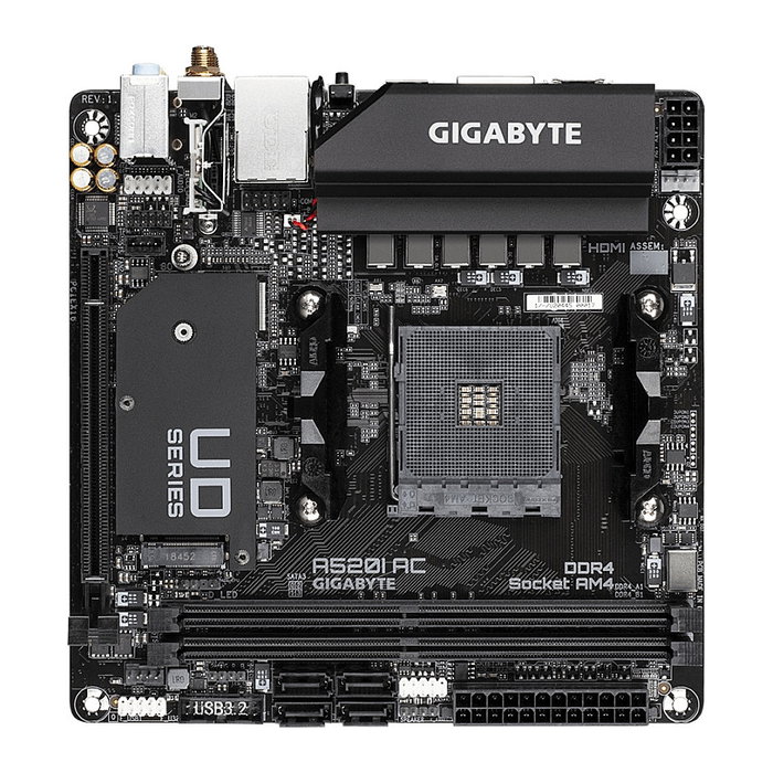 Gigabyte Placa Base A520I AC Mini ITX AMD A520 DDR4 para PC