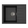 Stradour STR3660428009145 Fregadero Resina SMC Negro Brillante Encastrable Cubo 1C XS 62 x 50 cm