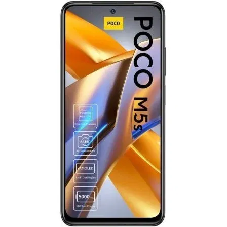 Xiaomi POCO M5s Smartphone 4GB RAM 128GB, 6.43" AMOLED DotDisplay, Cámara 64MP, 5000mAh Batería, Carga 33W, Helio G95, IP53, Gris
