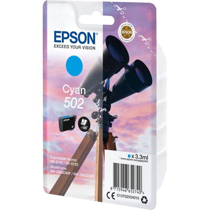 Epson Cartucho de tinta 502 Cian (C13T02V24010) Original