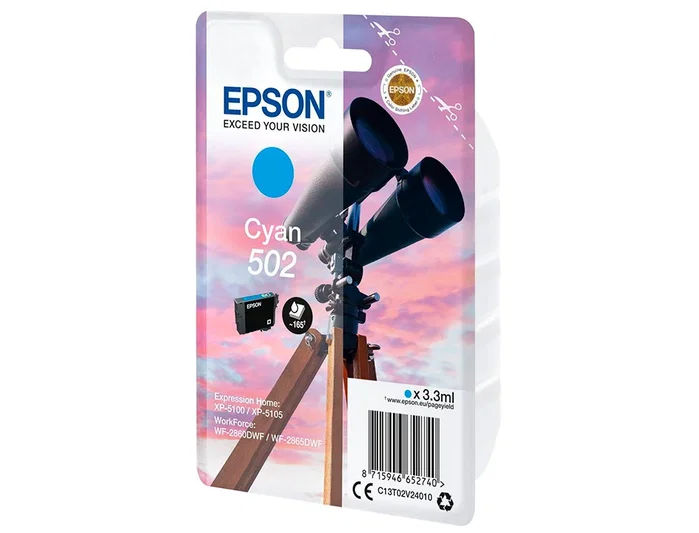 Epson Singlepack Cyan 502 Ink (C13T02V24010) de Rendimiento Estándar