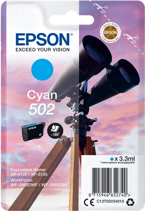 Epson Cartucho de tinta 502 Cian (C13T02V24010) Original
