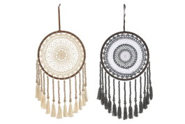 DKD Home Decor Atrapasueños de Algodón Crochet Surtido de 2 Piezas