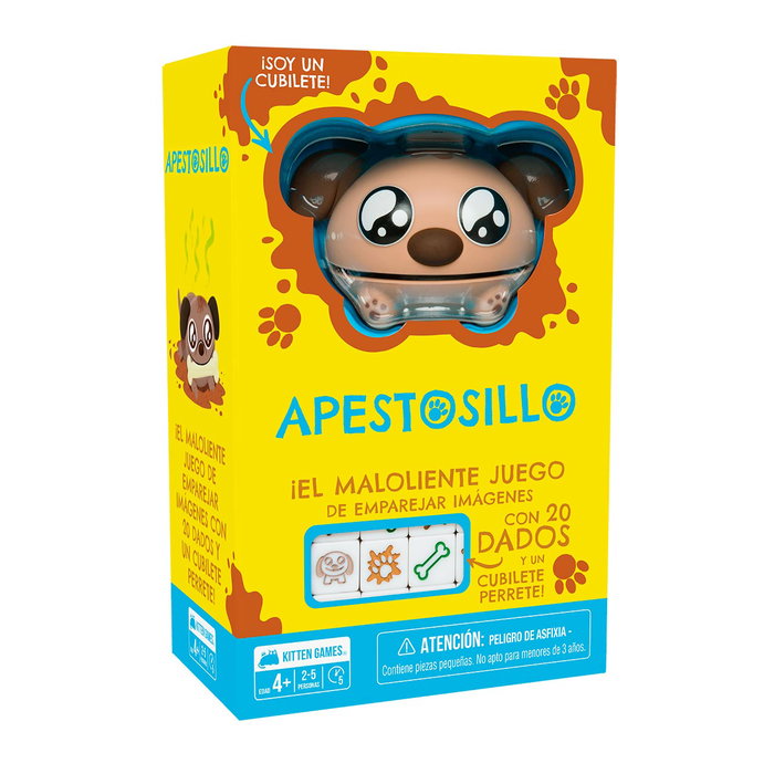 Asmodee Juego Apestosillo Ekiylst01Es Juego de Emparejar Imágenes con Dados y Cubilete Perrete