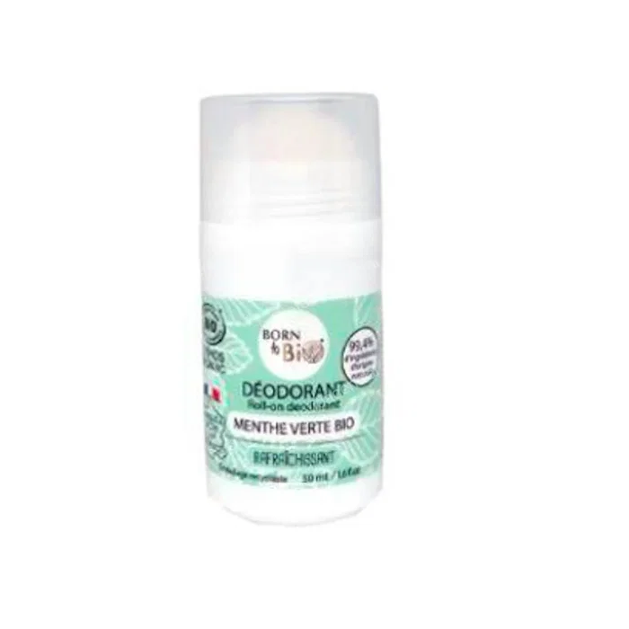 BORN TO BIO Desodorante Roll-on Menta Bio 50ml, COSMOS Organic, Sin Sales de Aluminio, con Bambú y Salvia, Aroma Fresco BORN TO BIO Desodorante Roll-on Menta Bio 50ml, COSMOS Organic, Sin Sales de Aluminio, con Bambú y Salvia, Aroma Fresco