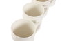 DKD Home Decor Mug Basicos Blanco Natural Porcelana Bambu Set 4 Piezas 13x13x31 cm Capacidad 350ml Apto Microondas Lavavajillas
