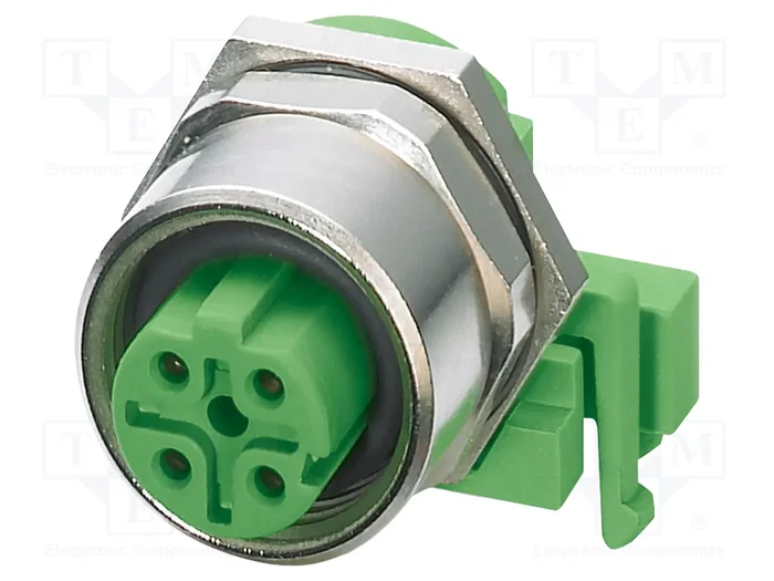PHOENIX CONTACT Conector M12 hembra de 4 pines, Código D, IP67 PHOENIX CONTACT Conector M12 hembra de 4 pines, Código D, IP67