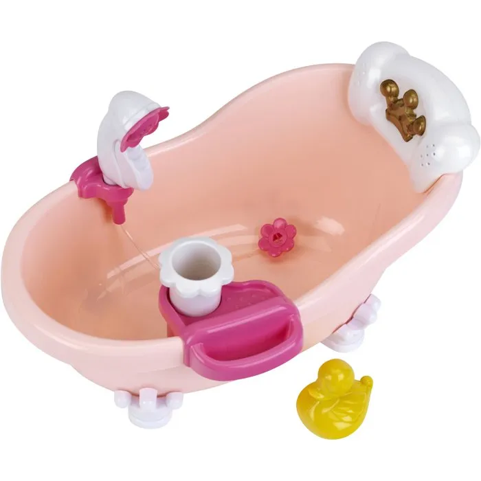KLEIN - Bañera Bebé Modelo 1665 Baby Coralie con Sonidos, Luz y Cabezal de Ducha, Juguete de Imitación para Niños +3 Años