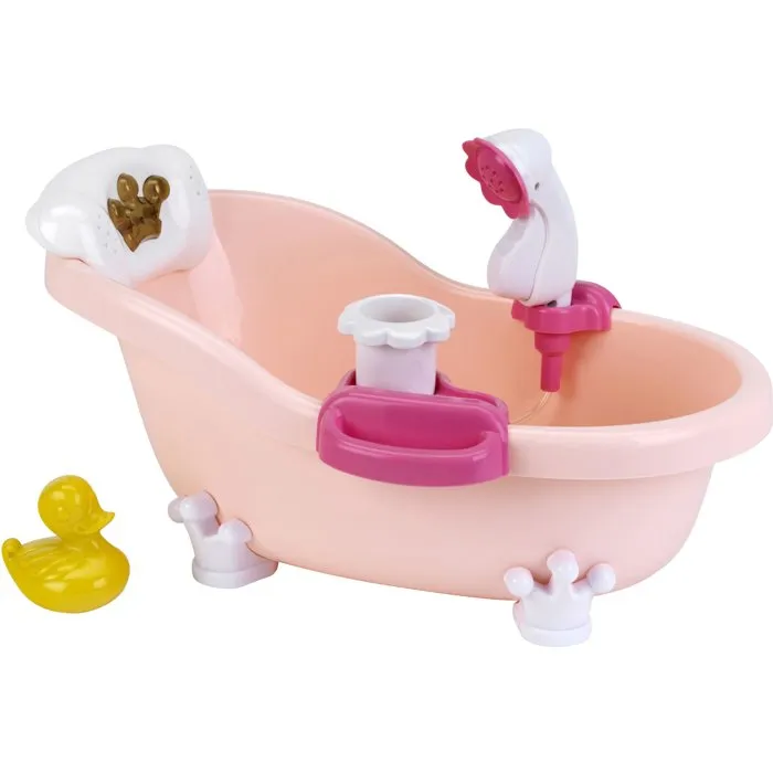 KLEIN - Bañera Bebé Modelo 1665 Baby Coralie con Sonidos, Luz y Cabezal de Ducha, Juguete de Imitación para Niños +3 Años