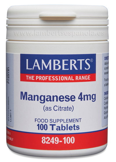 LAMBERTS Manganeso Citrato 4 mg 100 Tabletas LAMBERTS Manganeso Citrato 4 mg 100 Tabletas