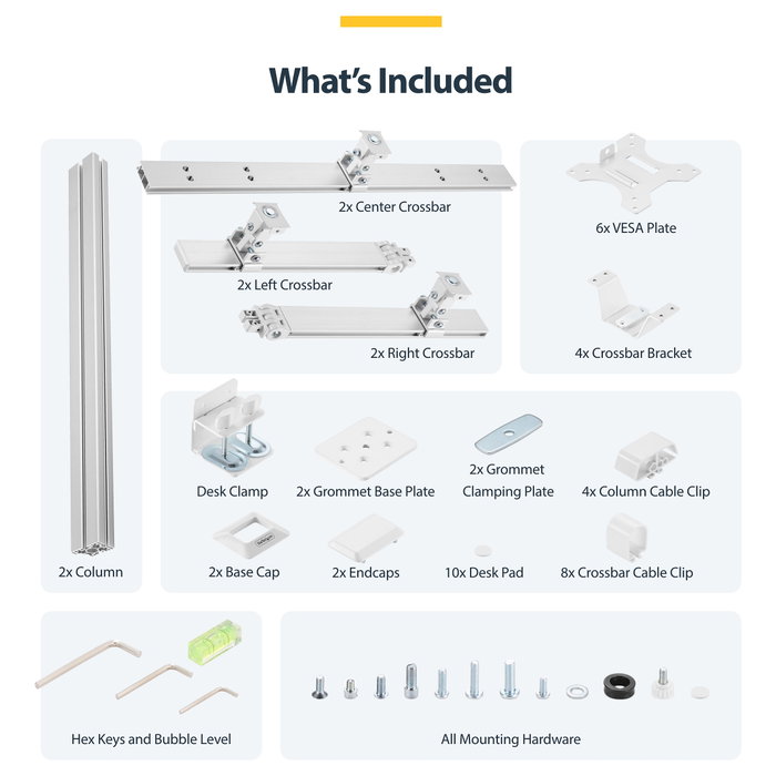 StarTech.com 6-MONITOR-ARM-A Soporte para 6 Monitores Blanco