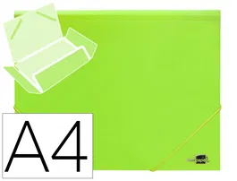 Liderpapel Carpeta Liderpapel Gomas Solapas Polipropileno DIN A4 Amarillo Fluor Opaco 100 Hojas