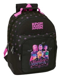 Safta Mochila Doble K-pop Demon Hunters Negra Adaptable a Carro