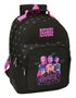 Safta Mochila Doble K-pop Demon Hunters Negra Adaptable a Carro