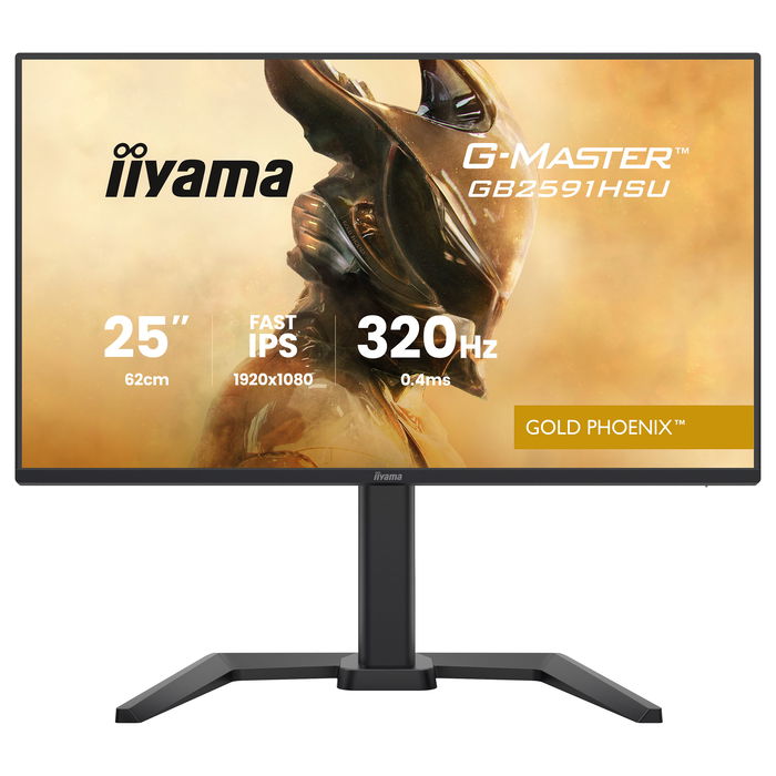 iiyama G-MASTER Gold Phoenix GB2591HSU-B1 Gaming Monitor 24.5" FHD 1920x1080 Fast IPS 320Hz 0.4ms HDR10 G-SYNC AMD FreeSync Negro