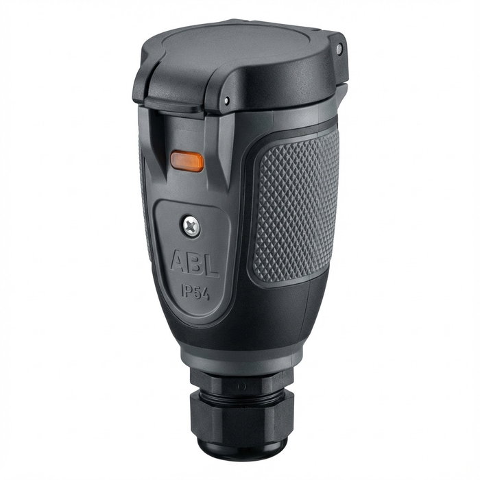 ABL 100000105 Conector de Acoplamiento Profesional SCHUKO IP54, Negro, Tipo 1, Elamid-2K