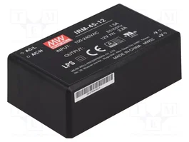 MEAN WELL IRM-45-12 Convertidor AC/DC 45,6W 12VDC