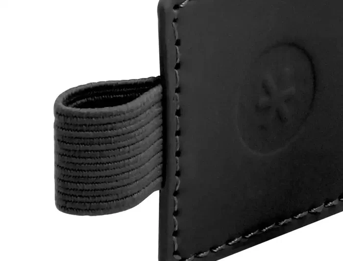 Antartik Portaboligrafos Autoadhesivo para Cuaderno Note con Elastico hasta 15 mm Grosor, Negro