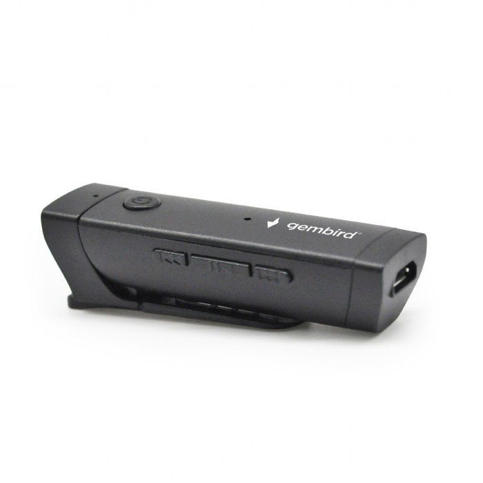GEMBIRD Receptor Bluetooth de Audio, Negro, para Conectar Altavoces o Auriculares a Dispositivos con Bluetooth