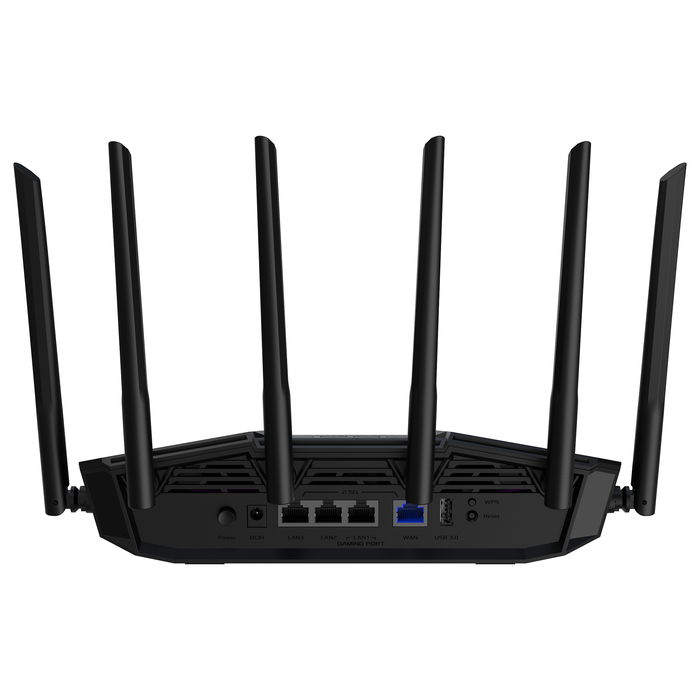 ASUS TUF Gaming BE6500 WiFi 7 Router, Dualband, 6 Antenas Externas, 3x LAN 2.5G, 1x WAN 2.5G