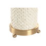 DKD Home Decor Lámpara de Sobremesa Latón Hueso Blanco