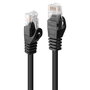 Lindy Cable de Red Cat.6 U/UTP 1m Negro, CCA, Conectores Chapados en Oro, Snagless, 250 MHz, 1GBase-T