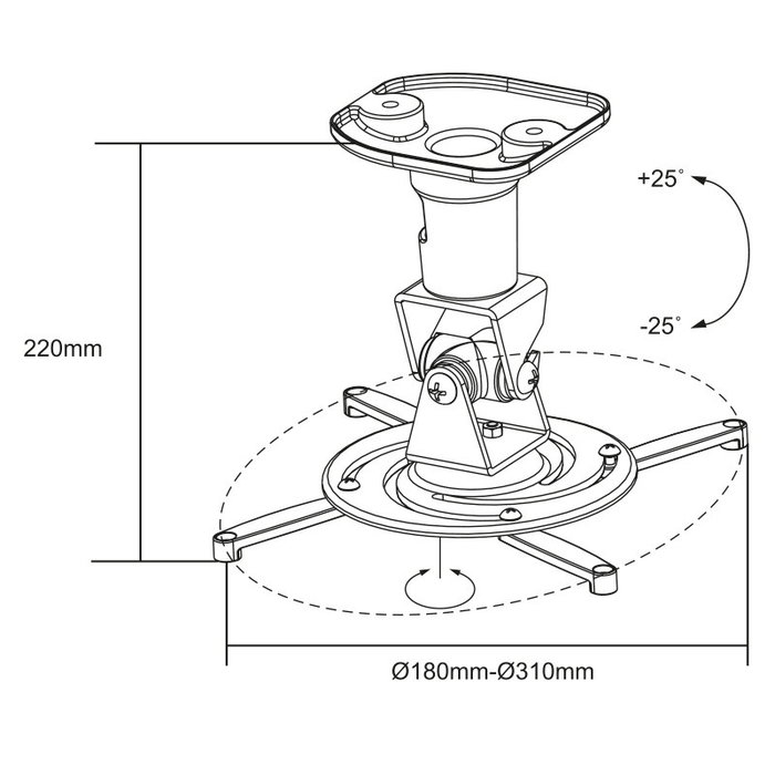 LogiLink Soporte de Techo Universal 15KG Blanco LogiLink Soporte de Techo Universal 15KG Blanco