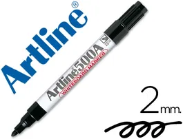 Artline EK-500 Rotulador para pizarra negra, punta redonda 2 mm, recargable