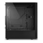 SHARKOON Midi Sharkoon RGB Slider MDT - Torre Midi ATX Gaming RGB Negra con Panel de Cristal Templado, USB 3.2, Gestión de Cables y Ventilador Trasero 120mm
