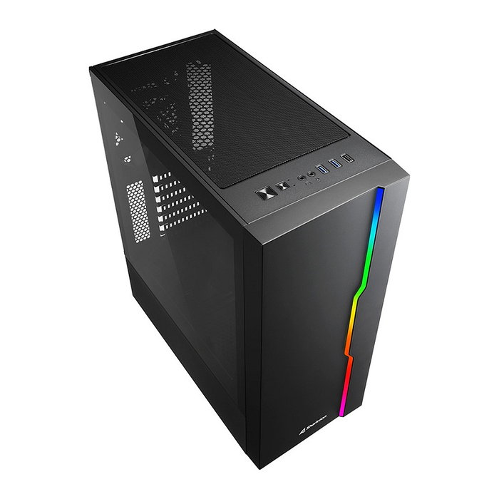 SHARKOON Midi Sharkoon RGB Slider MDT - Torre Midi ATX Gaming RGB Negra con Panel de Cristal Templado, USB 3.2, Gestión de Cables y Ventilador Trasero 120mm SHARKOON Midi Sharkoon RGB Slider MDT - Torre Midi ATX Gaming RGB Negra con Panel de Cristal Templado, USB 3.2, Gestión de Cables y Ventilador Trasero 120mm
