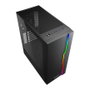 SHARKOON Midi Sharkoon RGB Slider MDT - Torre Midi ATX Gaming RGB Negra con Panel de Cristal Templado, USB 3.2, Gestión de Cables y Ventilador Trasero 120mm