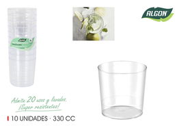 Algon Set de 10 Vasos Mojito 330 cc PS (12 Unidades)