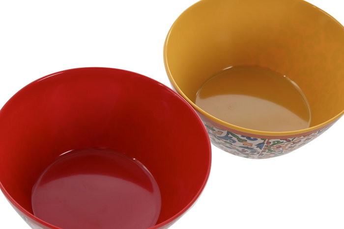 DKD Home Decor Cuencos de Melamina Limones Sicilia 2024 Surtido de 2