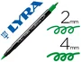 Lyra Rotulador Aqua Brush Acuarelable Doble Punta Fina y Pincel, Tinta Base Agua, Color Verde