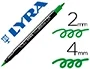 Lyra Rotulador Aqua Brush Acuarelable Doble Punta Fina y Pincel, Tinta Base Agua, Color Verde