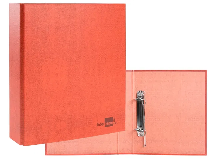 Liderpapel Carpeta 2 Anillas 40mm Mixtas Folio Cartón Cuero Compresor Plástico Resistente