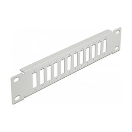DeLOCK Panel de conexión de fibra óptica 10" 12 Puertos SC Duplex/LC Quad 1U Gris para montaje en rack | 44 x 254 x 10 mm