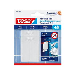 Tesa Gancho Universal para Interior Blanco con Tira Adhesiva