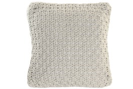 DKD Home Decor Cojín de Punto Gris Claro 45x45 cm