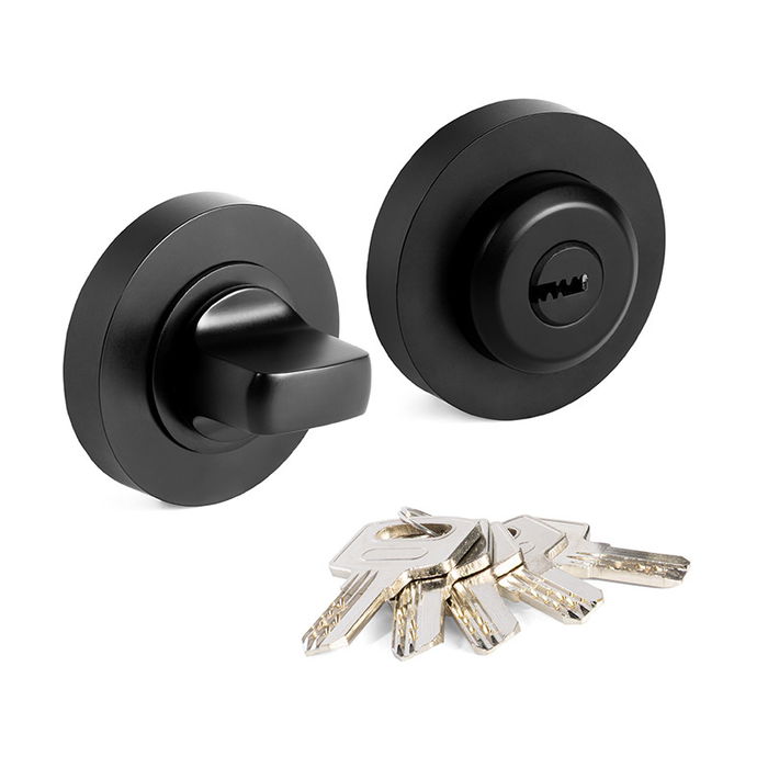 Jandel Muletilla Con Llave Ø50x10mm Negro Mate / Niquel Satinado / Pulido Brillo Acabado Negro Mate Jandel Muletilla Con Llave Ø50x10mm Negro Mate / Niquel Satinado / Pulido Brillo Acabado Negro Mate