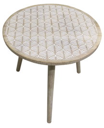 DKD Home Decor Pikoh Mesita Auxiliar Marron 50.5 x 47.5 x 50.5 cm