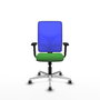PIQUERAS Y CRESPO Silla de oficina Motilla con mecanismo Sincro, Verde y Azul