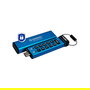 Kingston IronKey Keypad 200C 32GB USB-C USB 3.2 Gen 1, Llavero Seguro con Teclado PIN, Encriptación AES-256 Hardware FIPS 140-3, IP68, Color Azul