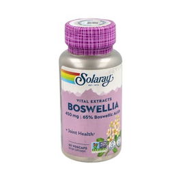 SOLARAY Boswellia 60 Cap. Extracto Resina Estandarizado 65% Ácidos Boswélicos 900 mg Apoyo Articulaciones Vegano