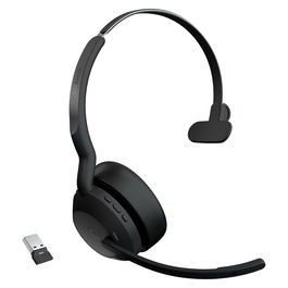 Jabra Evolve2 55 Link380a MS Mono Auriculares Inalámbricos, Optimizados para Microsoft Teams, Diadema, Negro