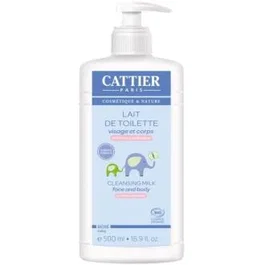 Cattier Leche Hidratante para Bebé - Limpia Cara y Cuerpo - 500 ml