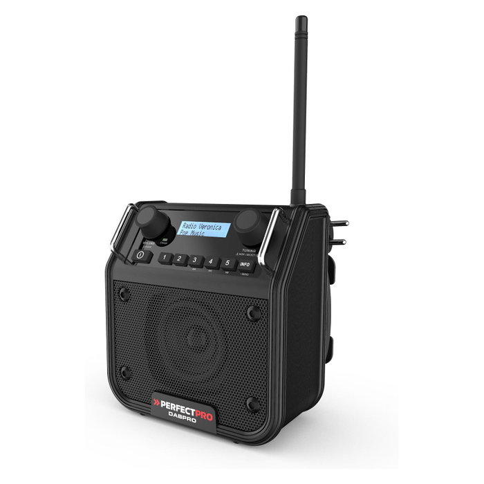 PerfectPro DABPRO Radio portátil digital DAB+ FM Bluetooth 4W Negro Baustellenradio