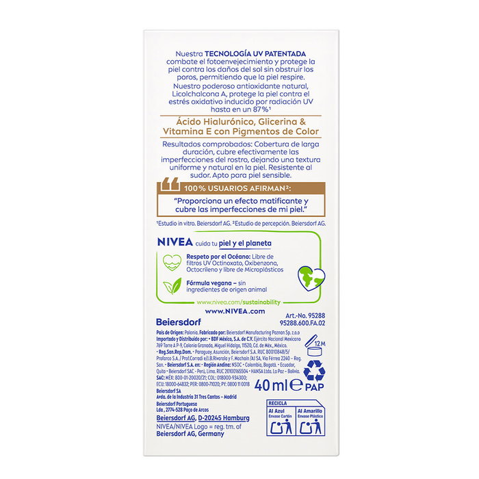 Nivea Sun Fluido Diario protección facial SPF50+ tono claro