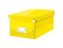 Leitz Caja Almacenamiento DVD Click&Store 206x147x352 mm, Cartón Reciclado, Plegable, Amarillo